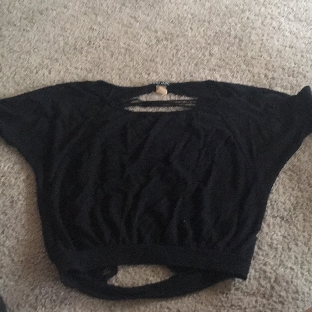 Black off shoulder with cuts on back